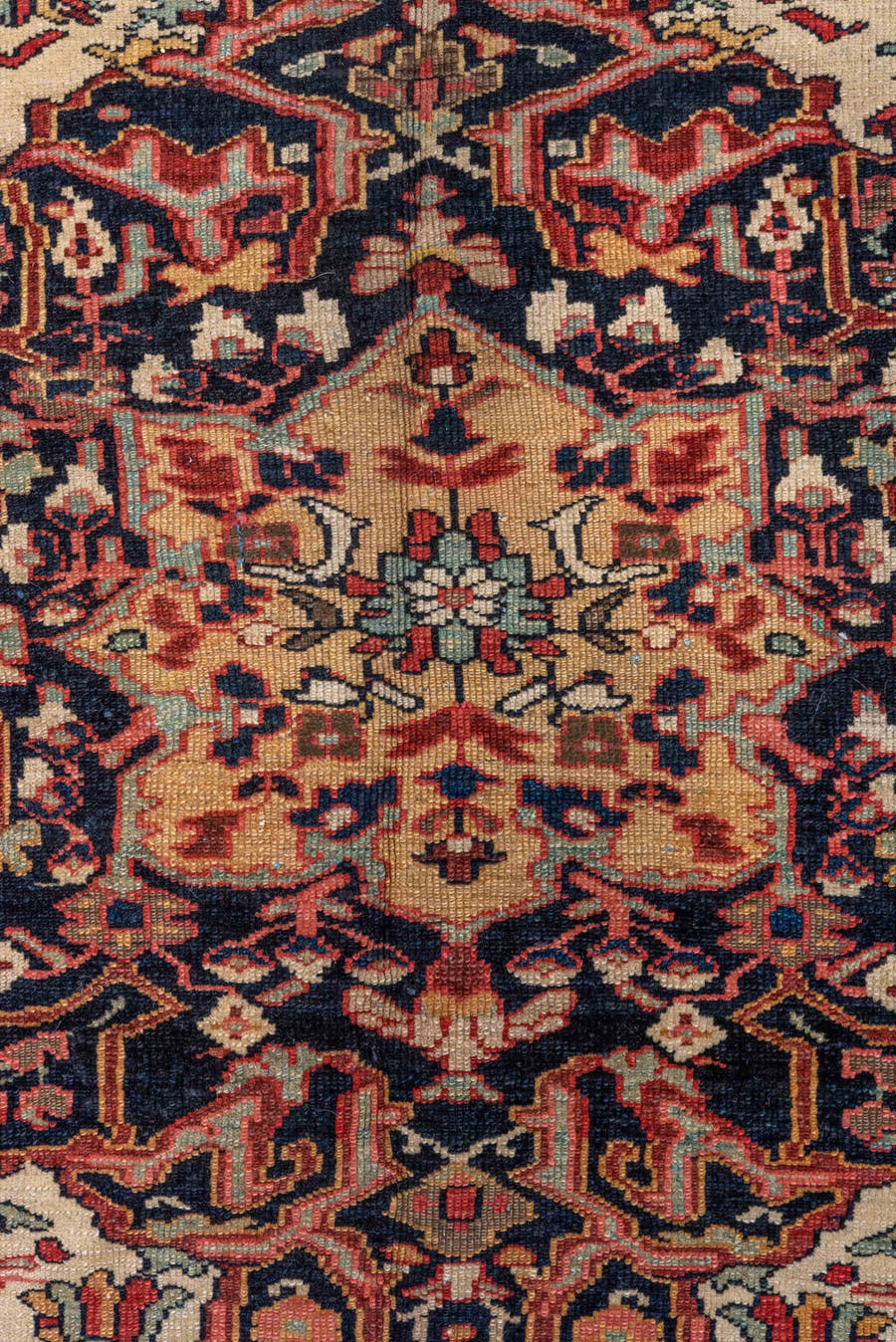 4' x 6' one-of-a-kind handmade vintage Far.Sarouk rug. Color palette: ivory, rose, crimson, burgundy, coral, taupe, charcoal