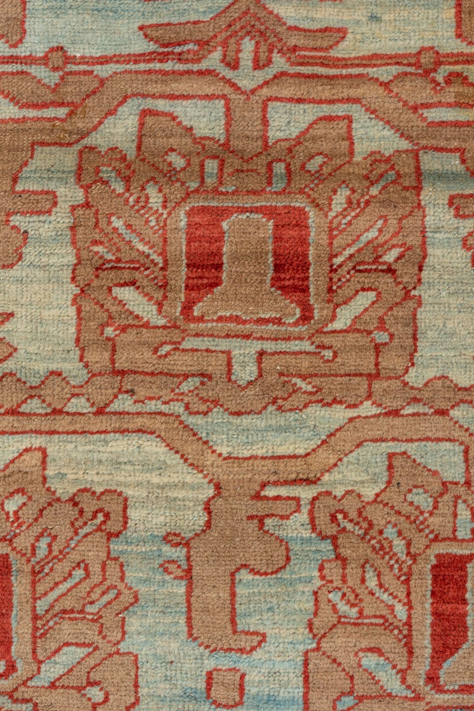12' x 14' one-of-a-kind handmade vintage Bakhshayesh oversize rug. Color palette: ivory, rust, light blue, terracotta