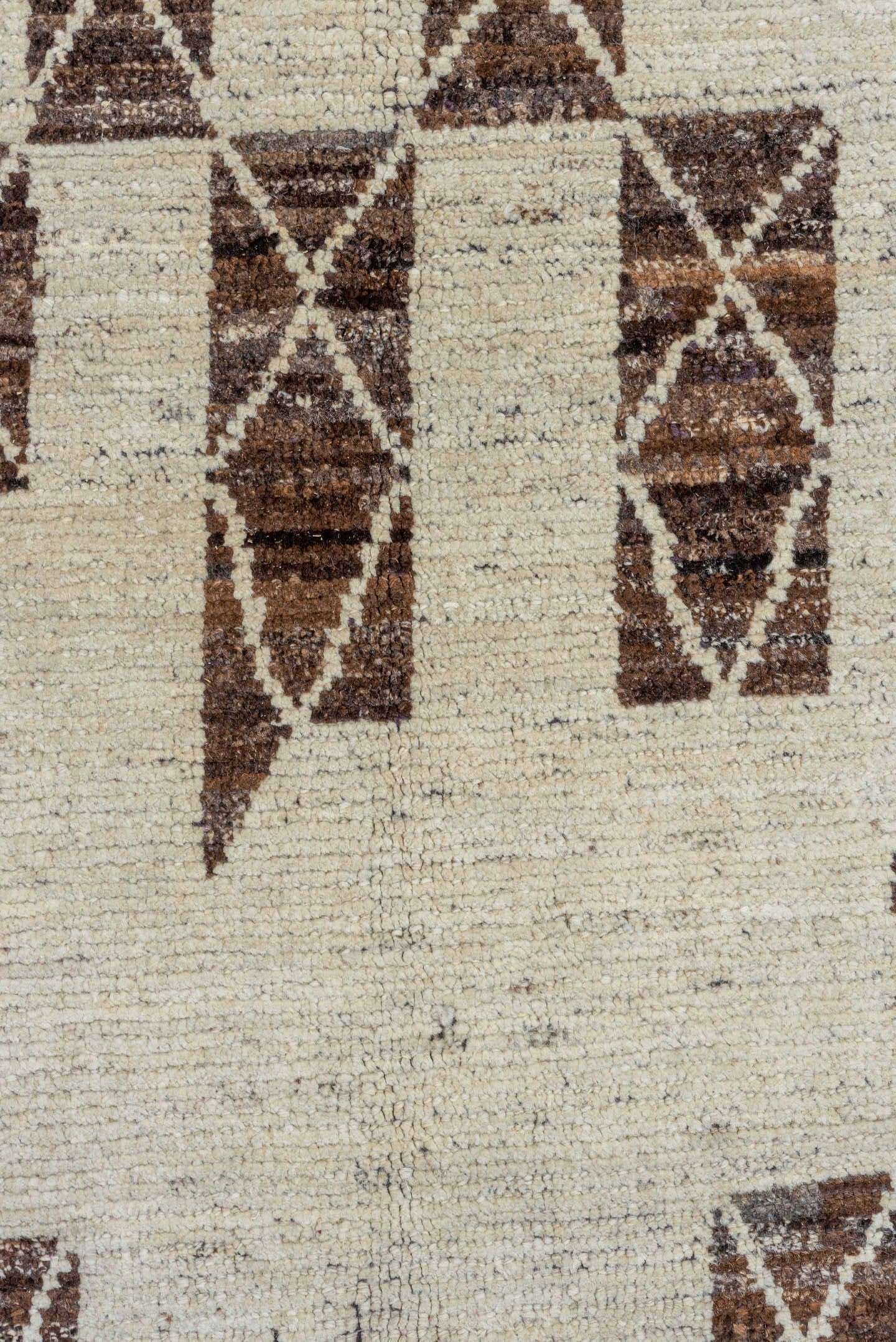 10' x 11' one-of-a-kind handmade vintage Tulu large size rug. Color palette: ivory, brown, sky blue, taupe, light blue