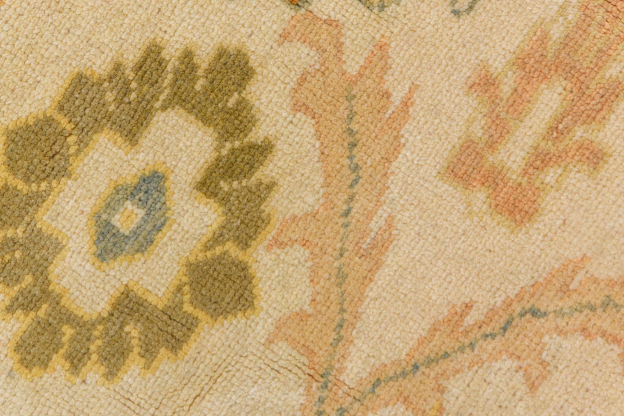 12' x 16' one-of-a-kind handmade vintage Sultanabad oversize rug. Color palette: ivory, sky blue, taupe, rust, gold, beige