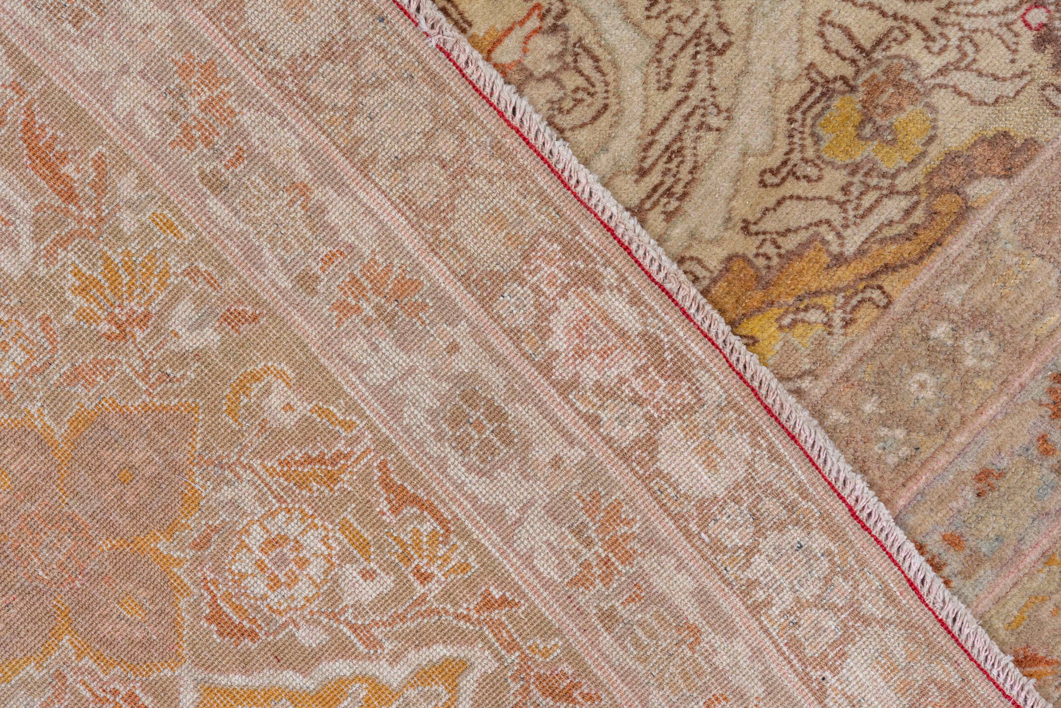 8' x 12' one-of-a-kind handmade vintage Tabriz large size rug. Color palette: ivory, terra cotta, beige, gold, sage, rose