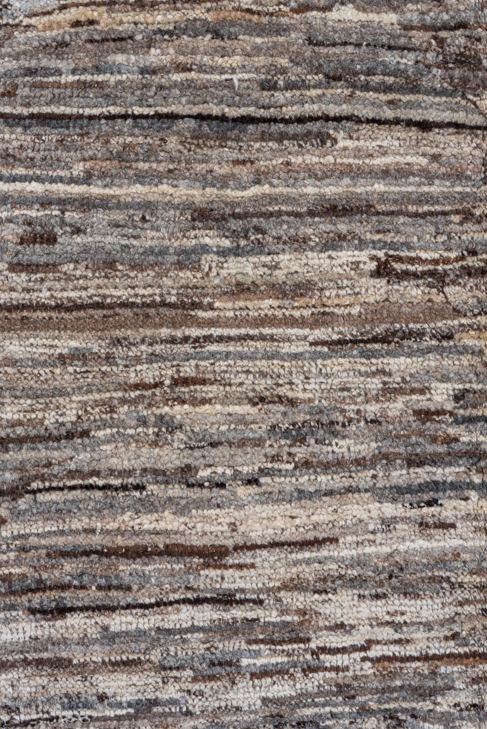 8' x 9' one-of-a-kind handmade vintage Tulu rug. Color palette: taupe, brown, ivory, gray, charcoal, beige, black