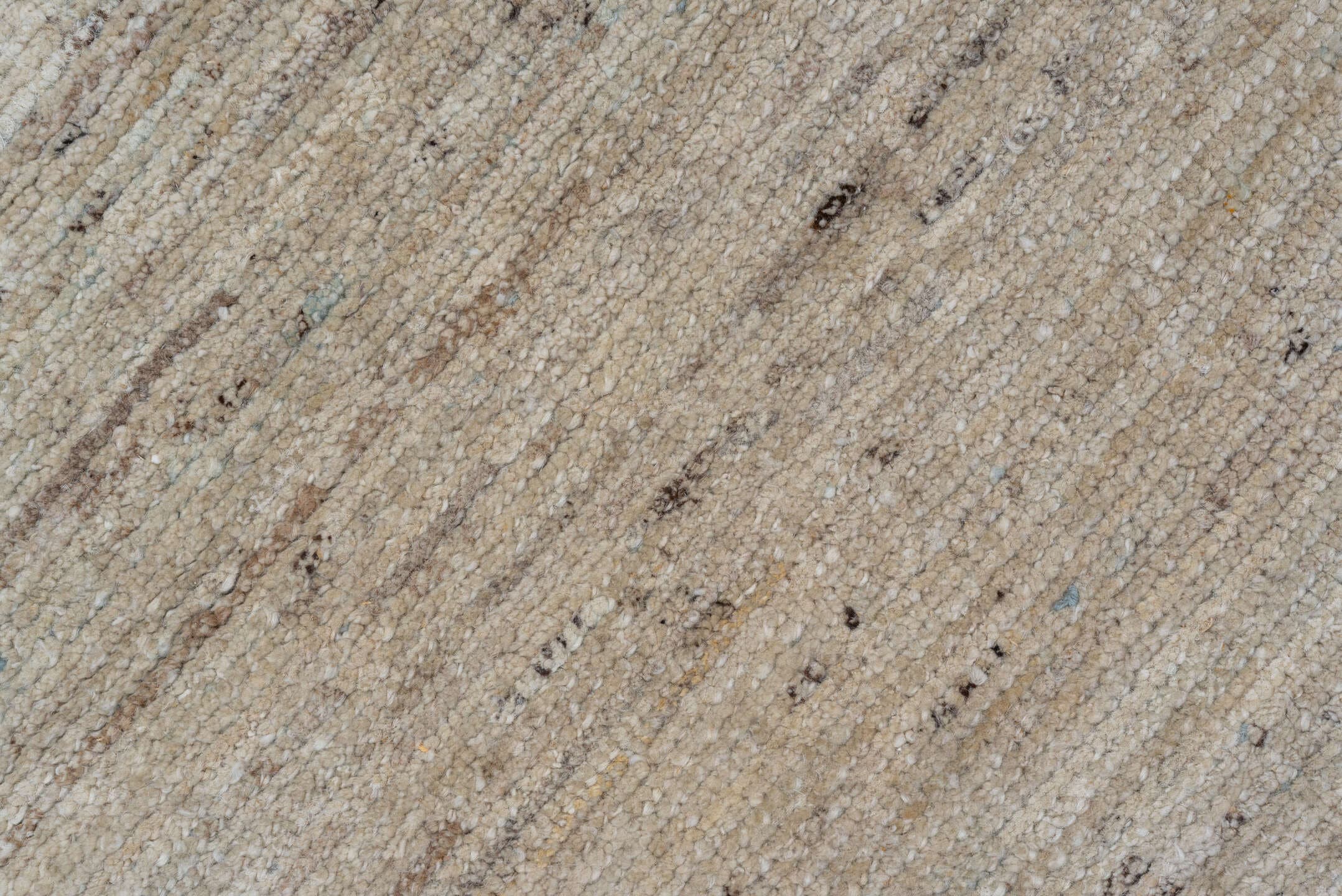 5' x 11' one-of-a-kind handmade vintage Tulu runner rug. Color palette: ivory, pale blue, taupe, gray, cream, light blue