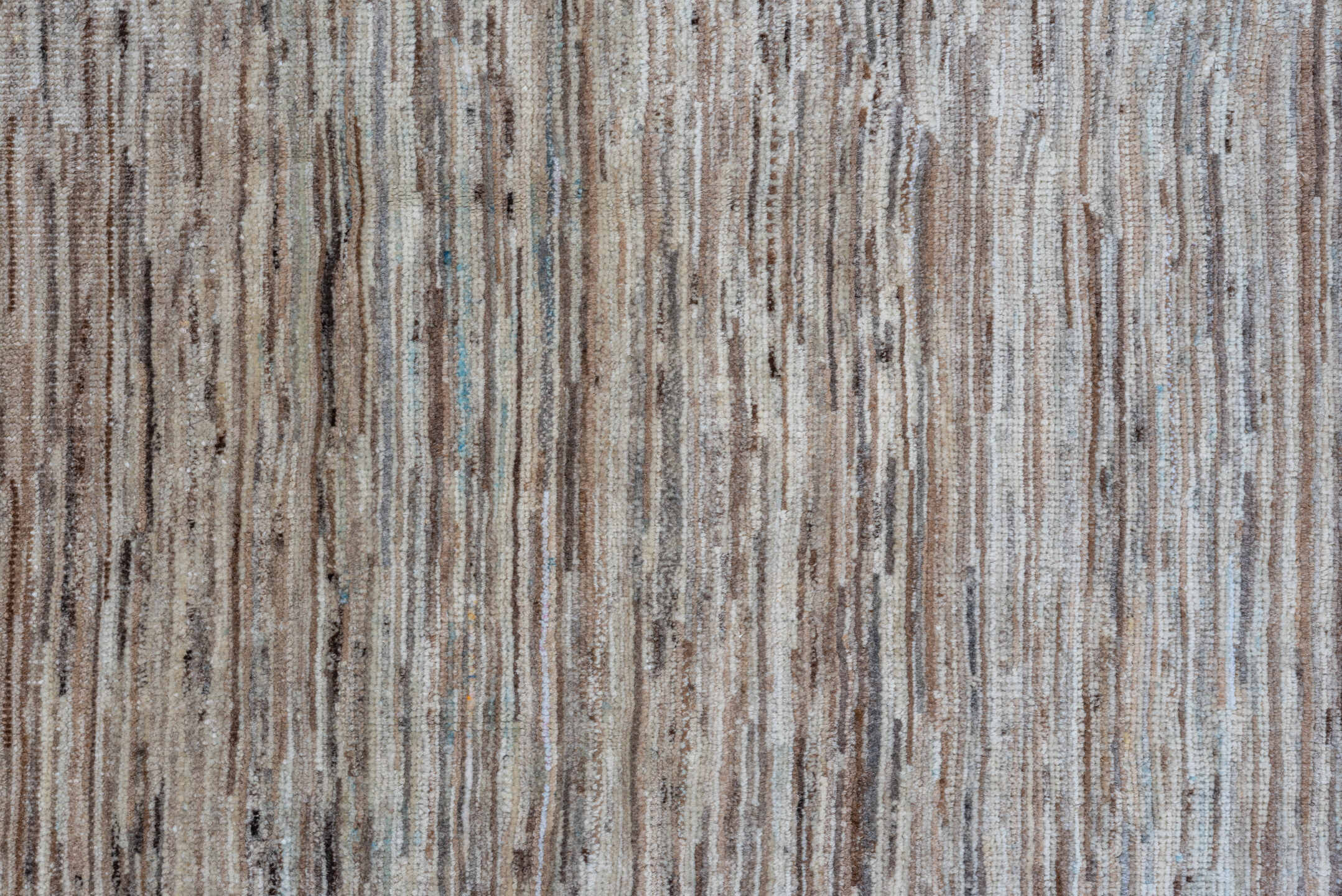 10' x 13' one-of-a-kind handmade vintage Tulu large size rug. Color palette: ivory, taupe, camel, light blue, brown, beige