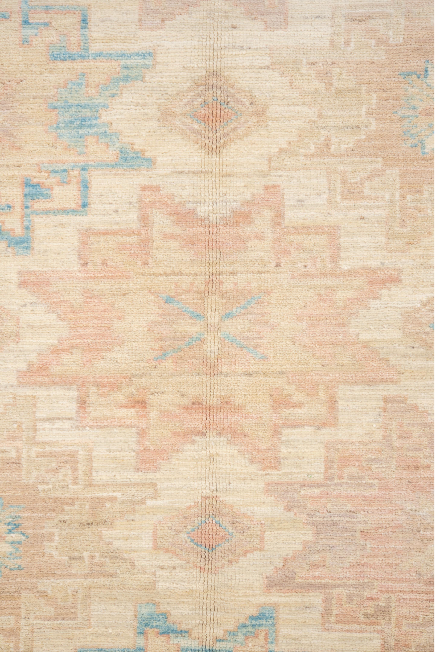 8' x 10' one-of-a-kind handmade vintage Sivas large size rug. Color palette: ivory, powder_blue, blush, beige, taupe