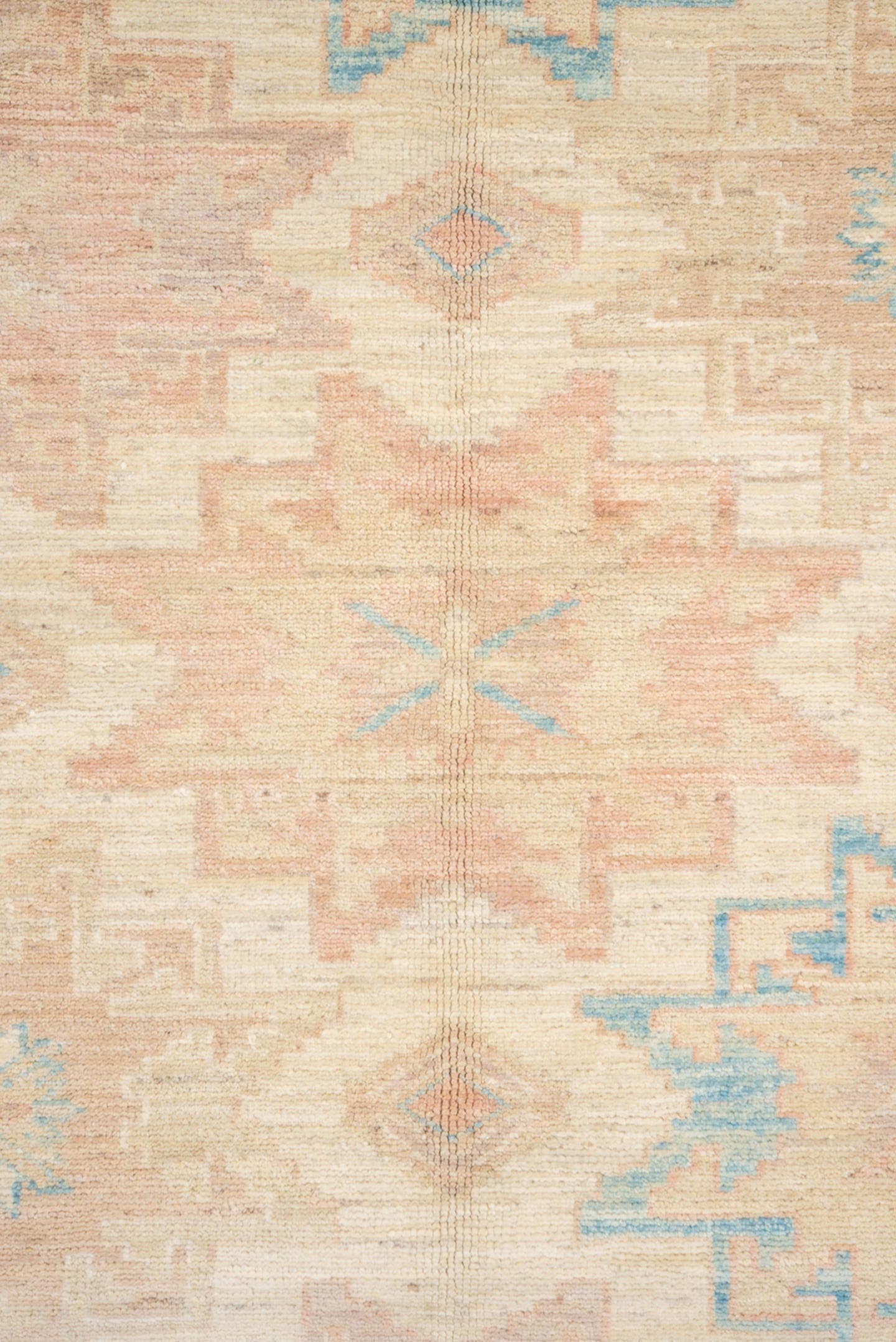 8' x 10' one-of-a-kind handmade vintage Sivas large size rug. Color palette: ivory, powder_blue, blush, beige, taupe