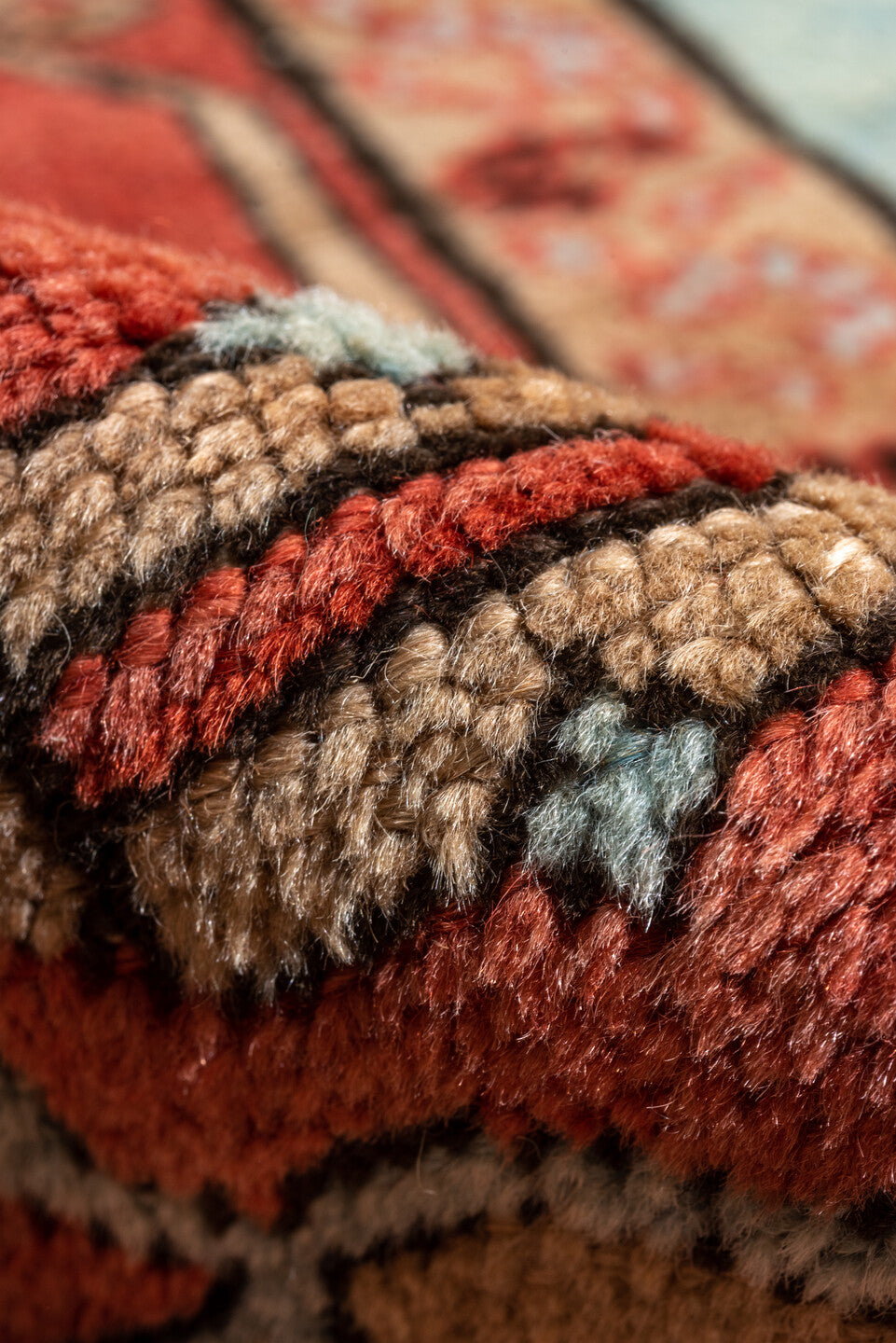 12' x 14' one-of-a-kind handmade vintage Bakhshayesh oversize rug. Color palette: brown, dark gray, fire brick, gray, pink