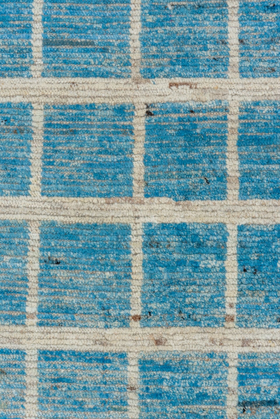3' x 11' one-of-a-kind handmade vintage Tulu runner rug. Color palette: sky blue, ivory, cream, taupe, charcoal, light blue