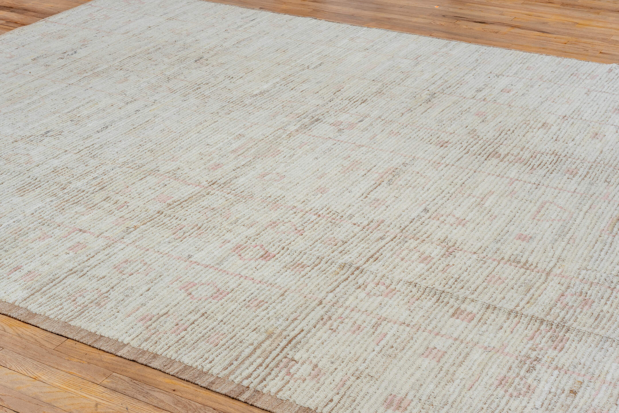 8' x 11' one-of-a-kind handmade vintage Tulu large size rug. Color palette: dark gray, gainsboro, gray, light gray, linen