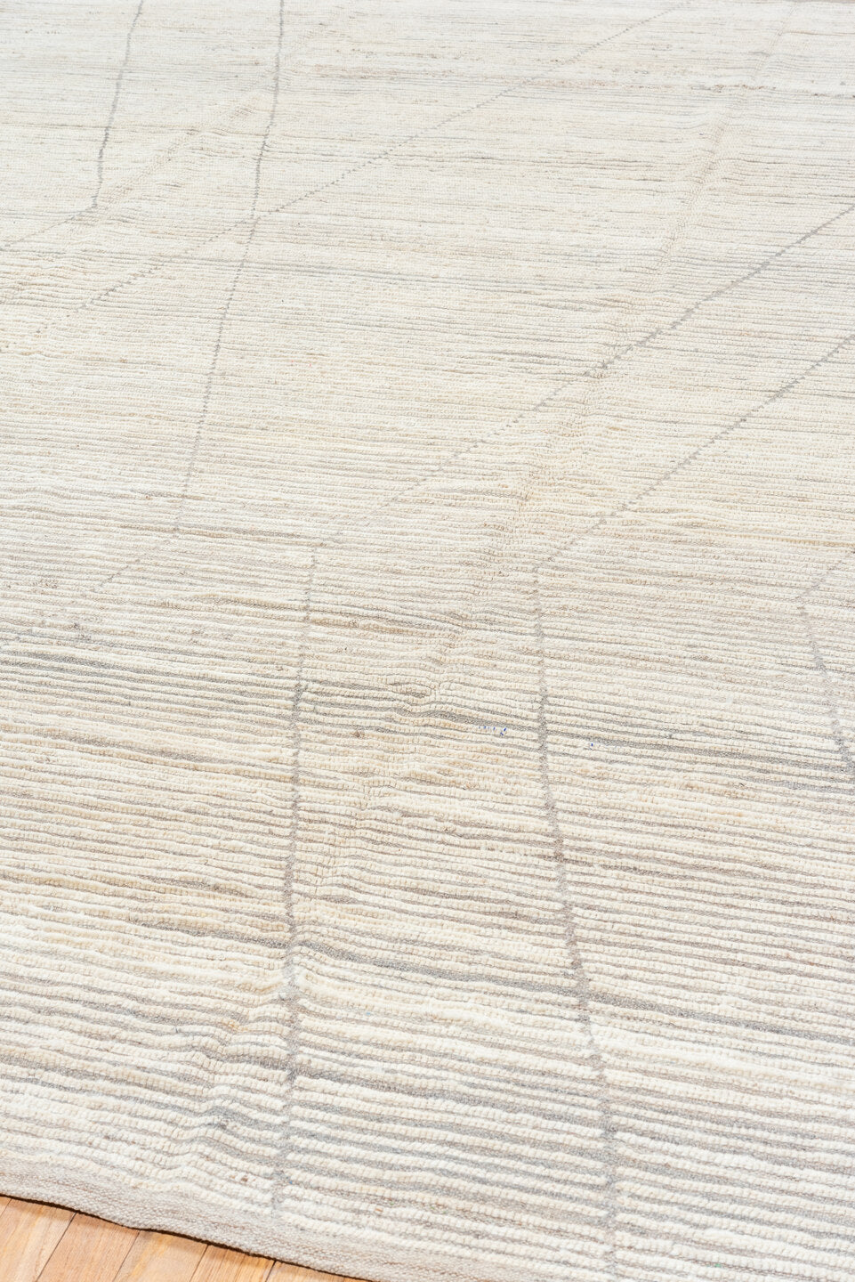 9' x 12' one-of-a-kind handmade vintage Tulu large size rug. Color palette: ivory, taupe, gray, cream, beige
