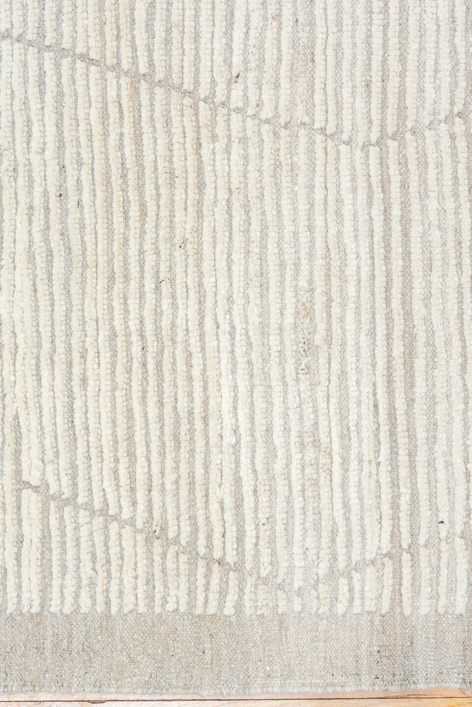 9' x 12' one-of-a-kind handmade vintage Tulu large size rug. Color palette: ivory, taupe, gray, cream, beige
