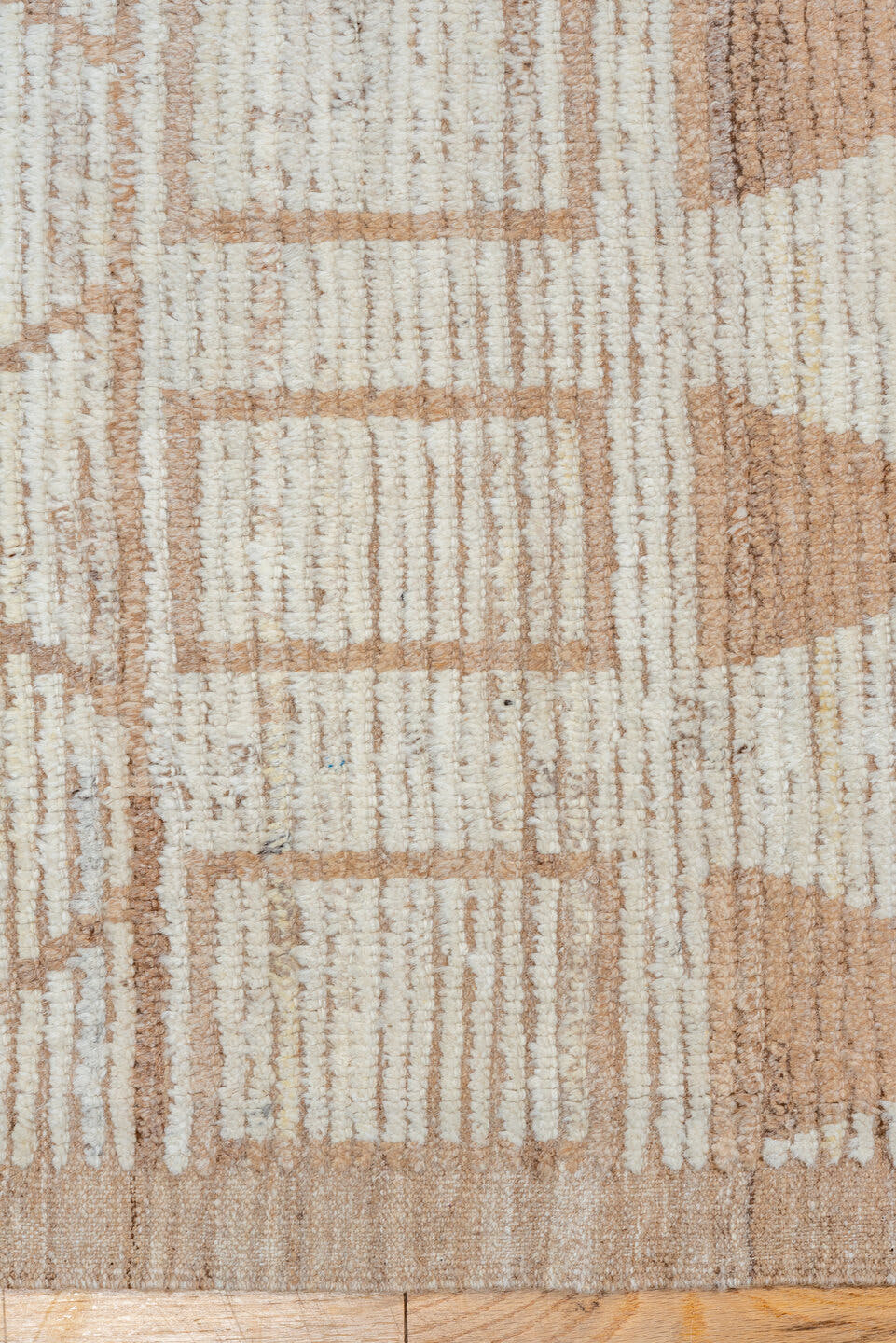 10' x 13' one-of-a-kind handmade vintage Tulu large size rug. Color palette: ivory, taupe, beige, cream, gray