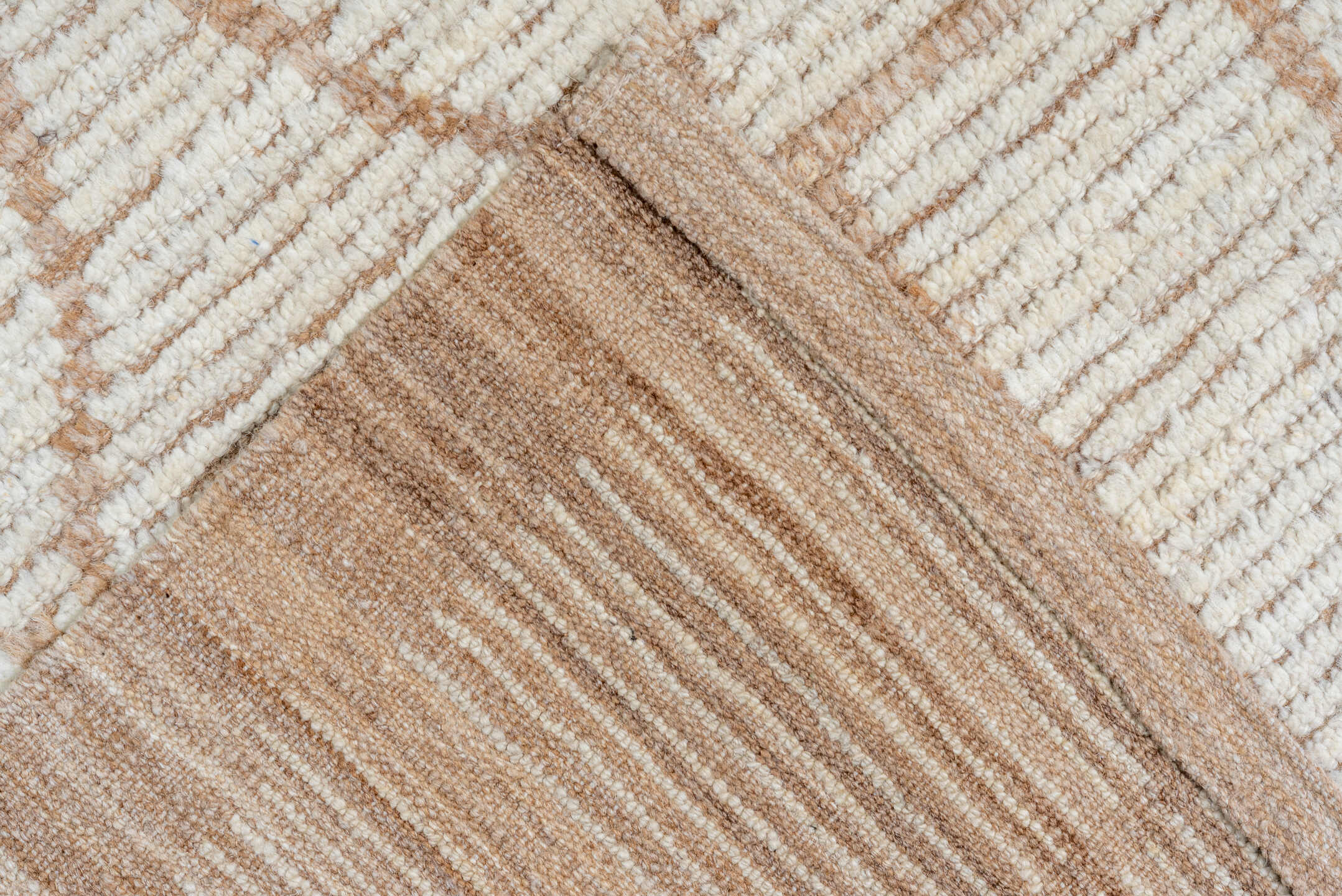 10' x 13' one-of-a-kind handmade vintage Tulu large size rug. Color palette: ivory, taupe, beige, cream, gray