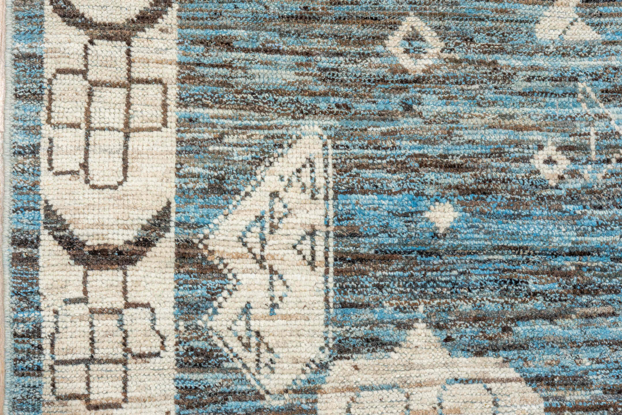 12' x 17' one-of-a-kind handmade vintage Tulu oversize rug. Color palette: black, blue, charcoal, dark gray, dim gray, gray