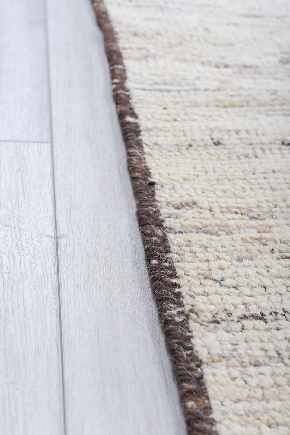 9' x 12' one-of-a-kind handmade vintage Tulu large size rug. Color palette: ivory, blue, taupe, brown, charcoal, beige, gray