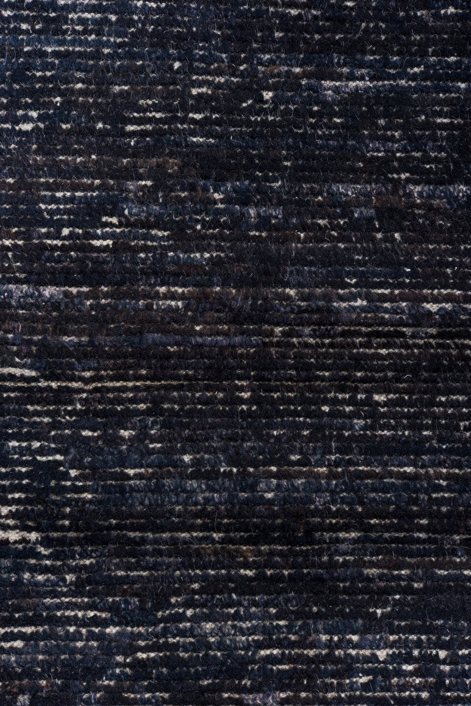 11' x 14' one-of-a-kind handmade vintage Tulu oversize rug. Color palette: charcoal, indigo, ivory, slate, blue gray, black