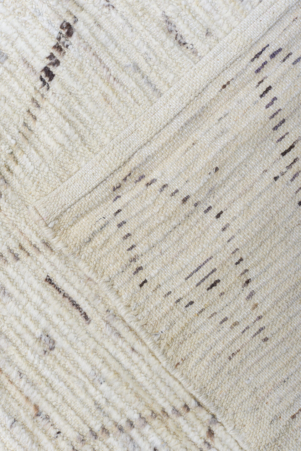 8' x 11' one-of-a-kind handmade vintage Tulu large size rug. Color palette: ivory, taupe, brown, gray, beige