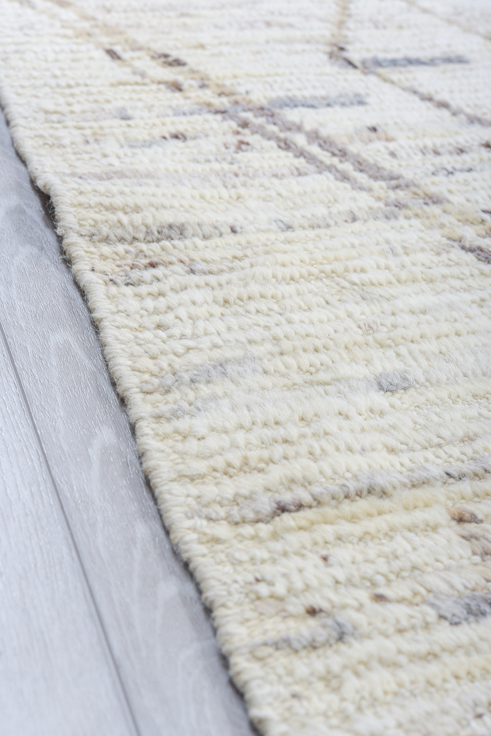 8' x 11' one-of-a-kind handmade vintage Tulu large size rug. Color palette: ivory, taupe, brown, gray, beige