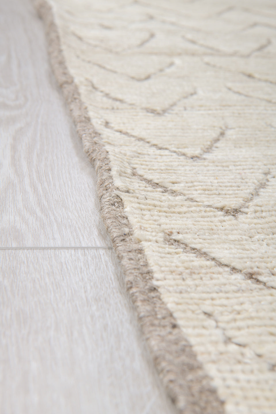 9' x 11' one-of-a-kind handmade vintage Tulu large size rug. Color palette: ivory, taupe, beige, gray