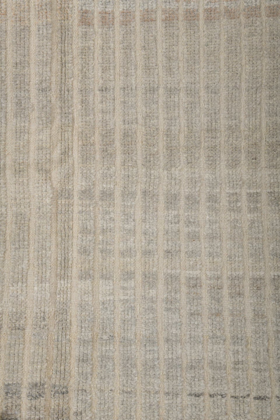 3' x 13' one-of-a-kind handmade vintage Tulu runner rug. Color palette: ivory, gray, taupe, cream, beige