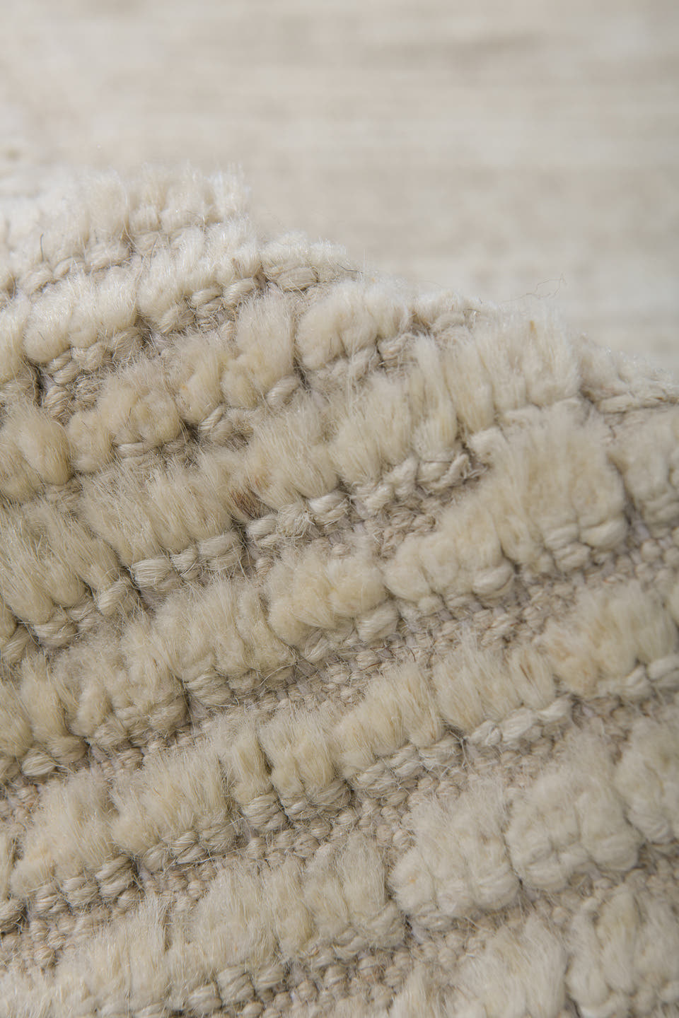 3' x 10' one-of-a-kind handmade vintage Tulu runner rug. Color palette: ivory, cream, beige, taupe, gray