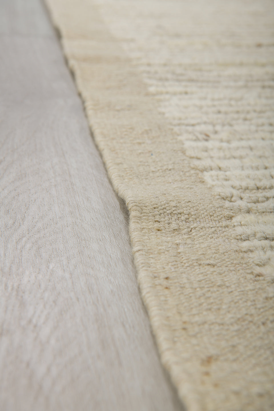 3' x 10' one-of-a-kind handmade vintage Tulu runner rug. Color palette: ivory, cream, beige, taupe, gray