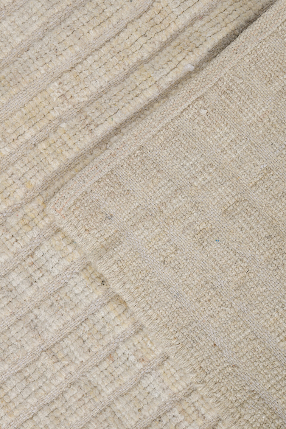 3' x 9' one-of-a-kind handmade vintage Tulu runner rug. Color palette: ivory, beige, cream, taupe, gray