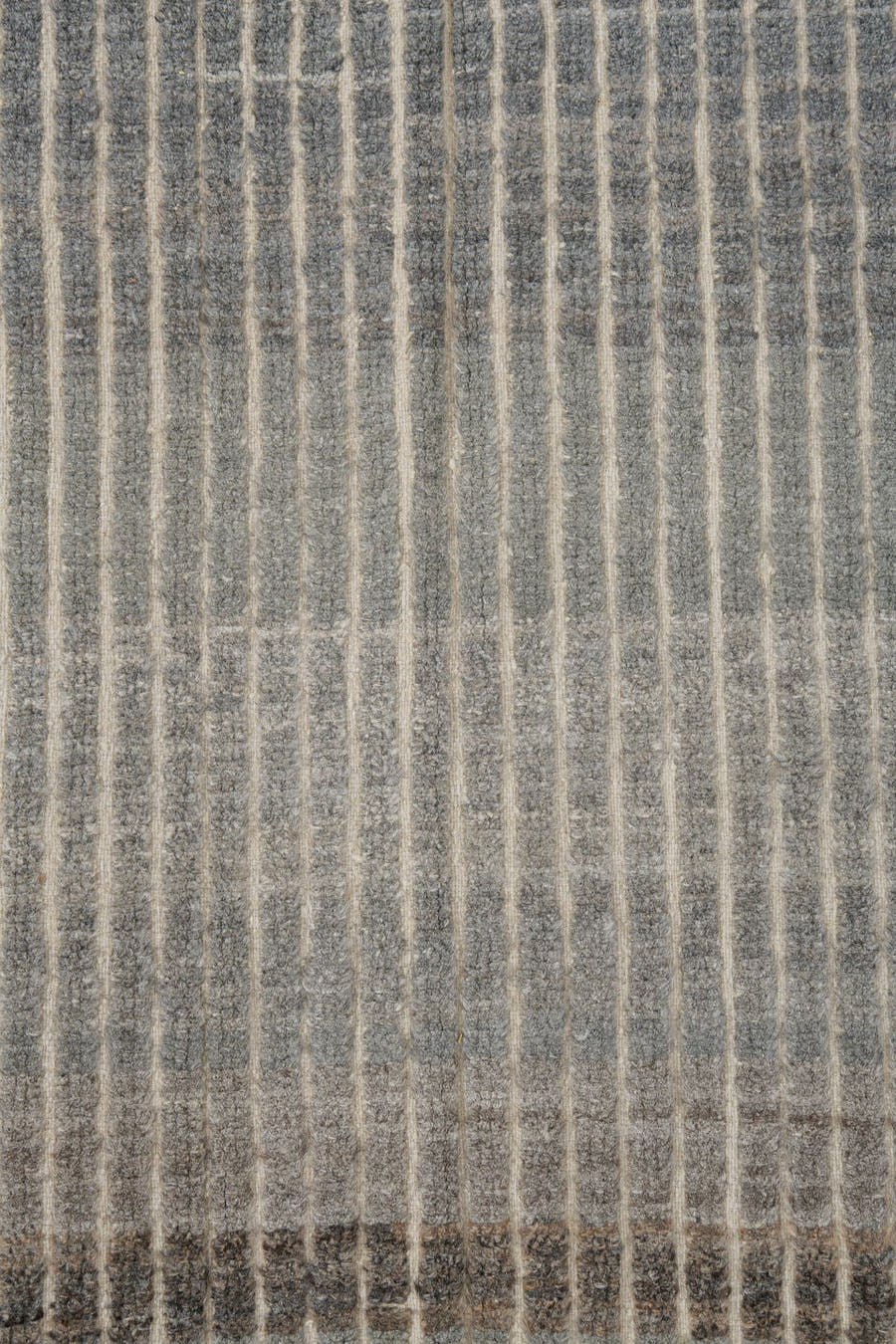 3' x 9' one-of-a-kind handmade vintage Tulu runner rug. Color palette: ivory, gray, taupe, brown, charcoal, beige, black