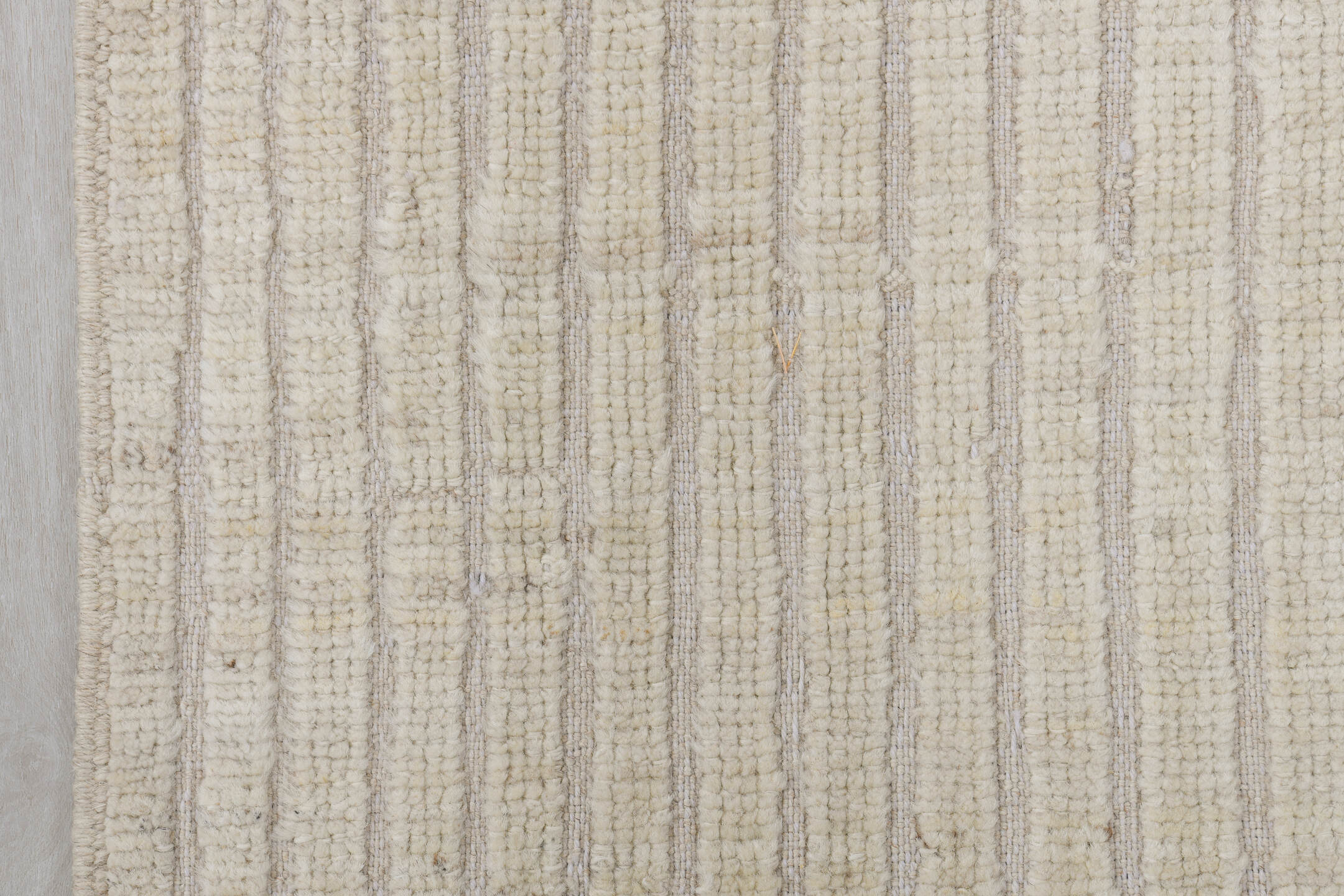 3' x 11' one-of-a-kind handmade vintage Tulu runner rug. Color palette: ivory, cream, beige