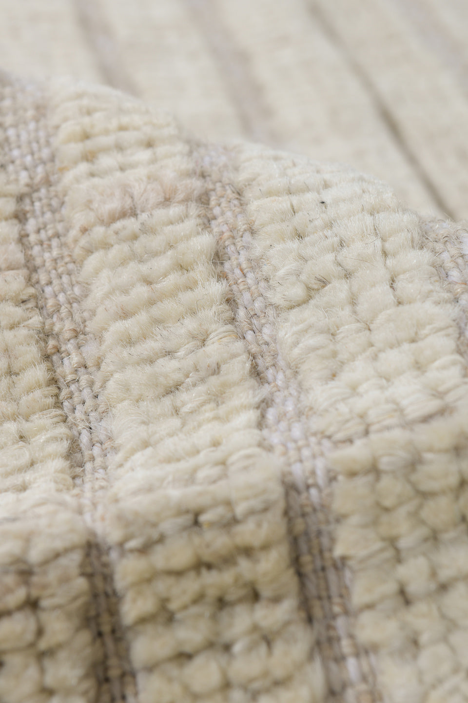 3' x 11' one-of-a-kind handmade vintage Tulu runner rug. Color palette: ivory, cream, beige