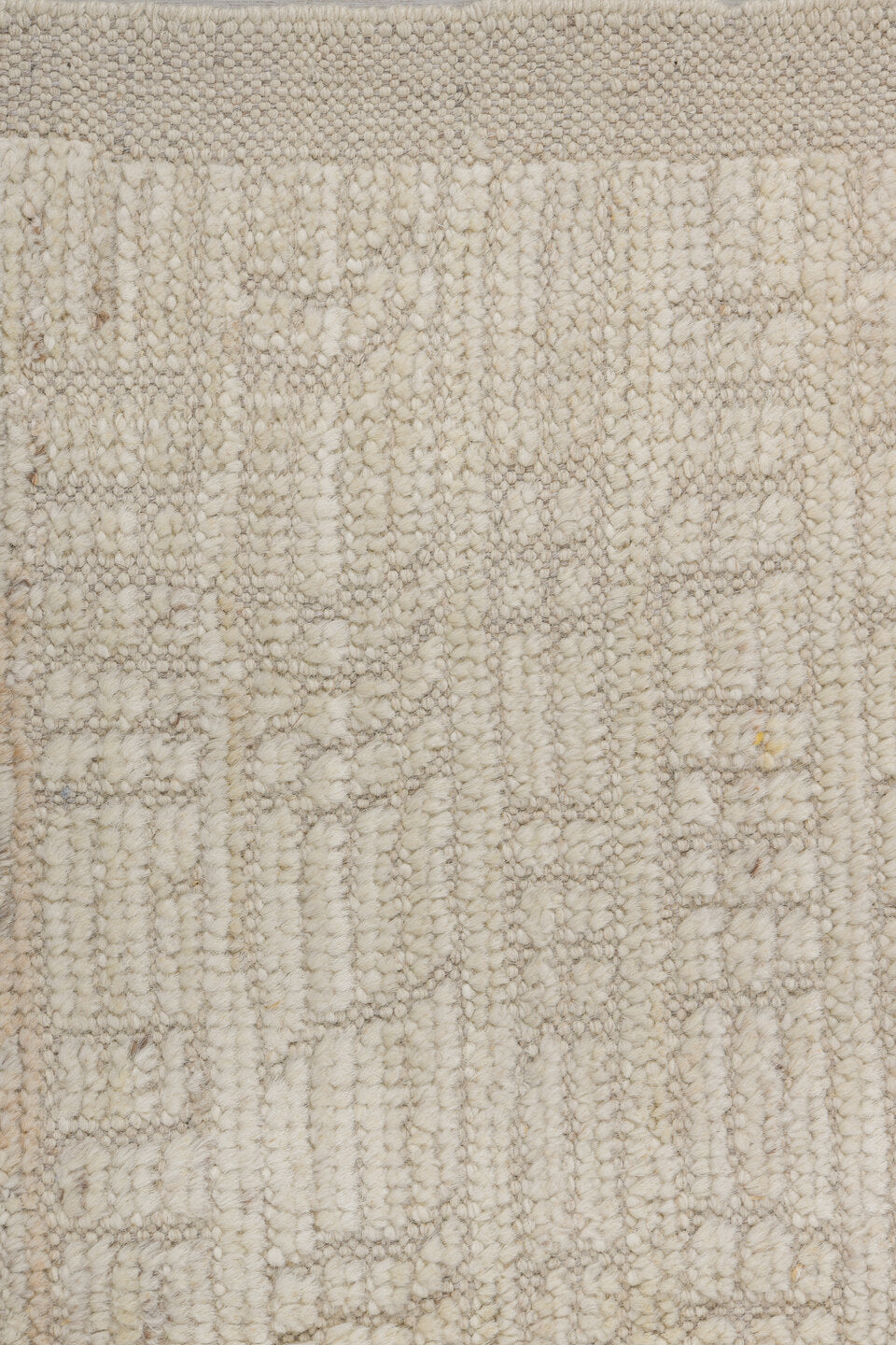 2' x 13' one-of-a-kind handmade vintage Tulu runner rug. Color palette: ivory, cream, beige, taupe, gray