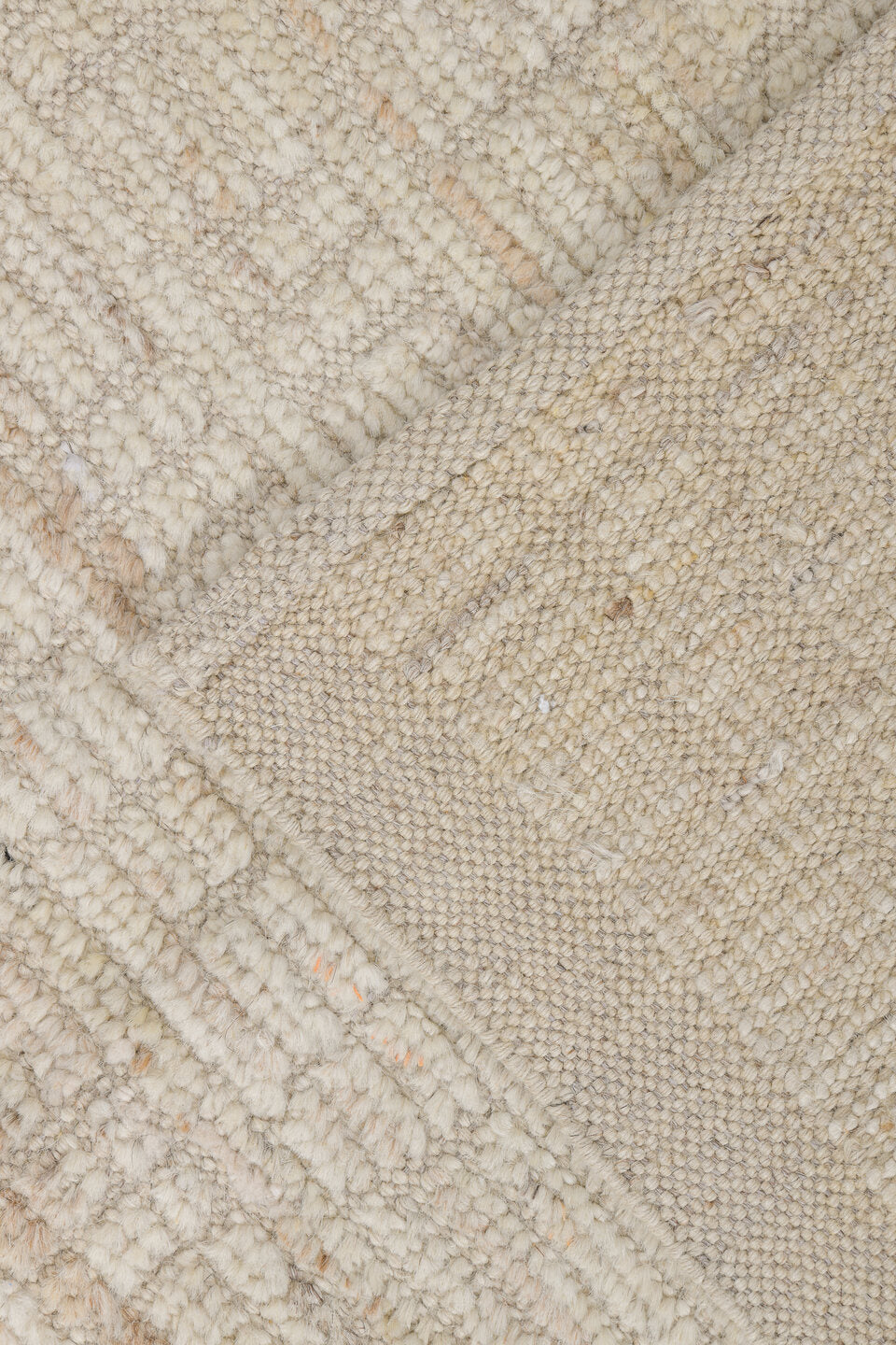 2' x 13' one-of-a-kind handmade vintage Tulu runner rug. Color palette: ivory, cream, beige, taupe, gray