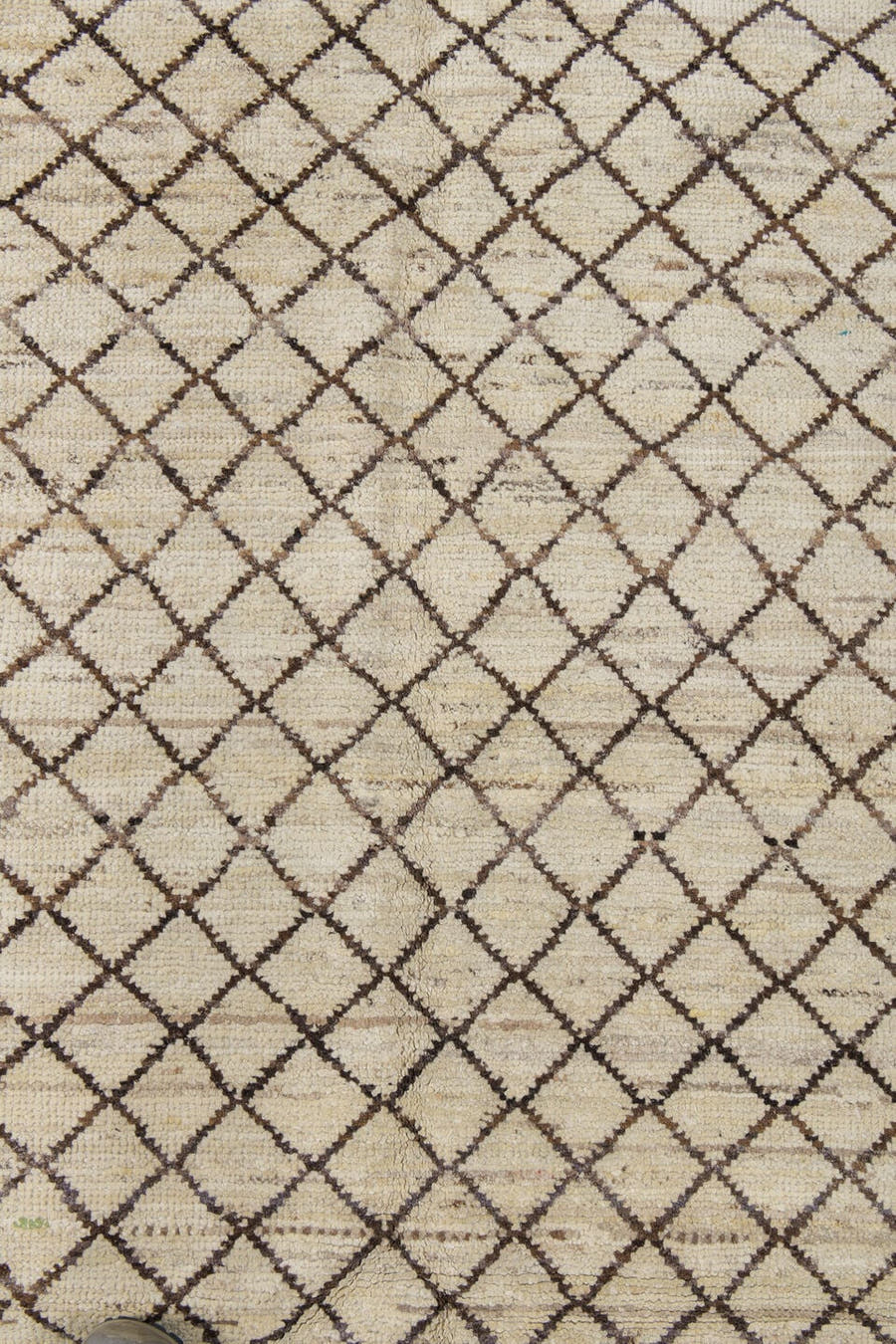 2' x 9' one-of-a-kind handmade vintage Tulu runner rug. Color palette: ivory, brown, taupe, beige, gray