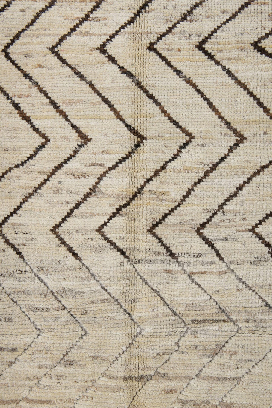3' x 8' one-of-a-kind handmade vintage Tulu runner rug. Color palette: ivory, taupe, dark brown, cream, beige, gray, brown