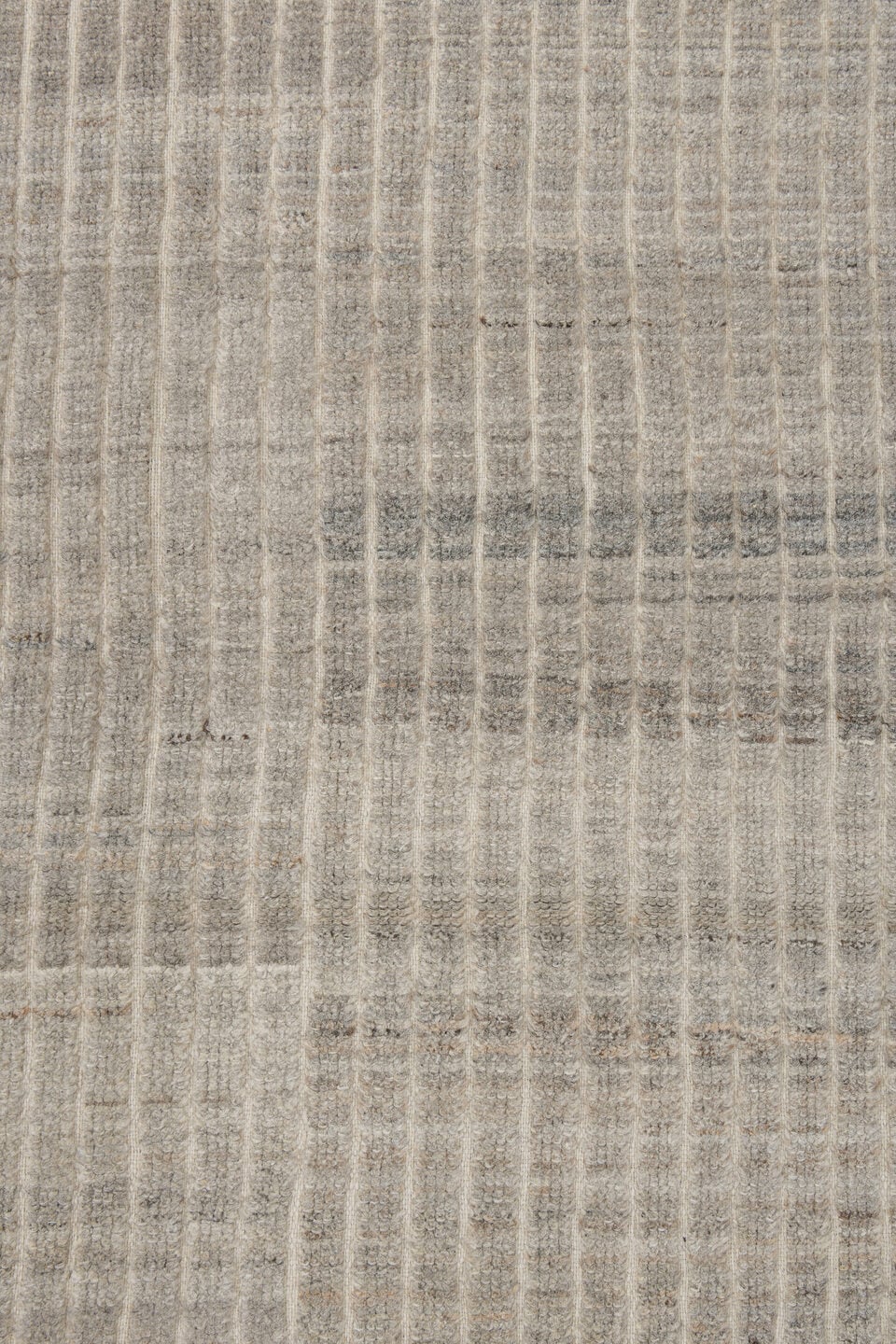 2' x 9' one-of-a-kind handmade vintage Tulu runner rug. Color palette: ivory, gray, taupe, cream, charcoal, beige, black