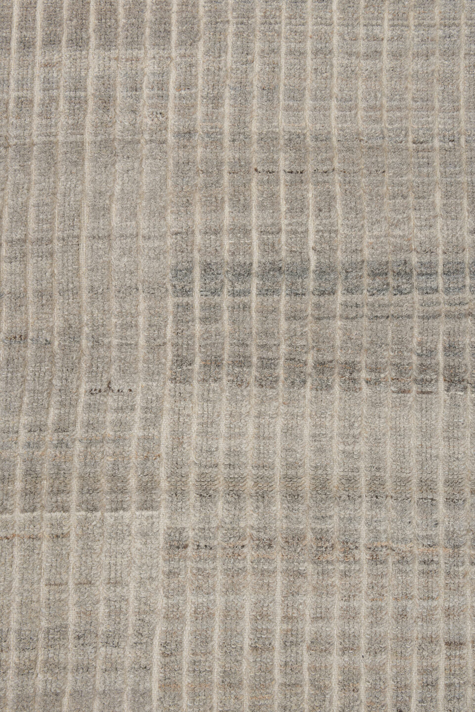 2' x 9' one-of-a-kind handmade vintage Tulu runner rug. Color palette: gray, light gray, off-white, pink, silver