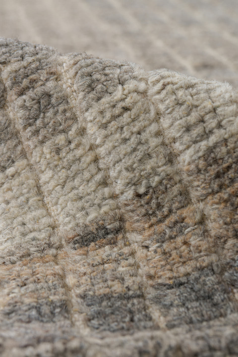 2' x 9' one-of-a-kind handmade vintage Tulu runner rug. Color palette: ivory, gray, taupe, cream, charcoal, beige, black