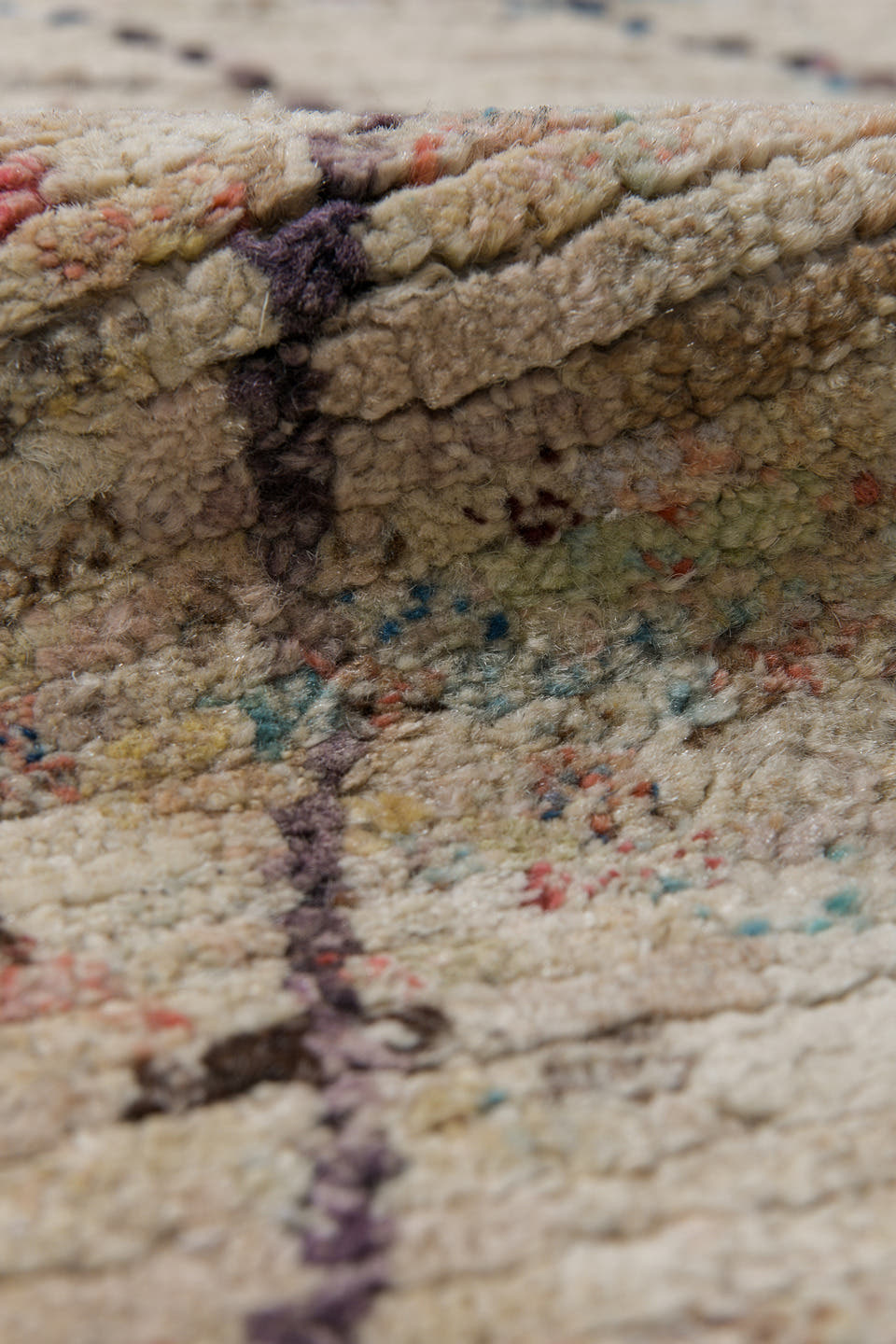 2' x 9' one-of-a-kind handmade vintage Tulu runner rug. Color palette: ivory, cream, coral, brown, sky_blue, taupe