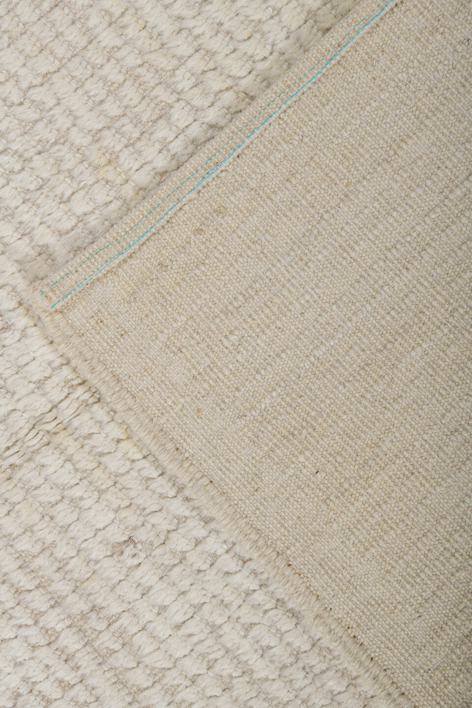 3' x 9' one-of-a-kind handmade vintage Tulu runner rug. Color palette: ivory, cream, beige