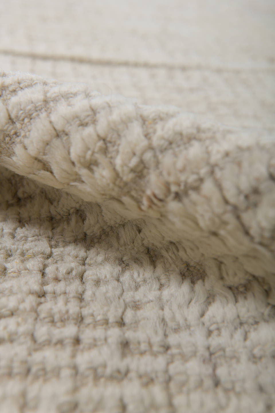 3' x 9' one-of-a-kind handmade vintage Tulu runner rug. Color palette: ivory, cream, beige