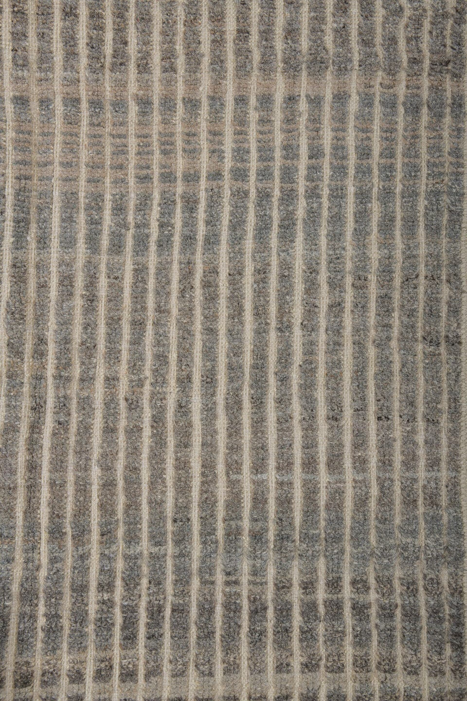 3' x 9' one-of-a-kind handmade vintage Tulu runner rug. Color palette: ivory, charcoal, taupe, gray, black, beige