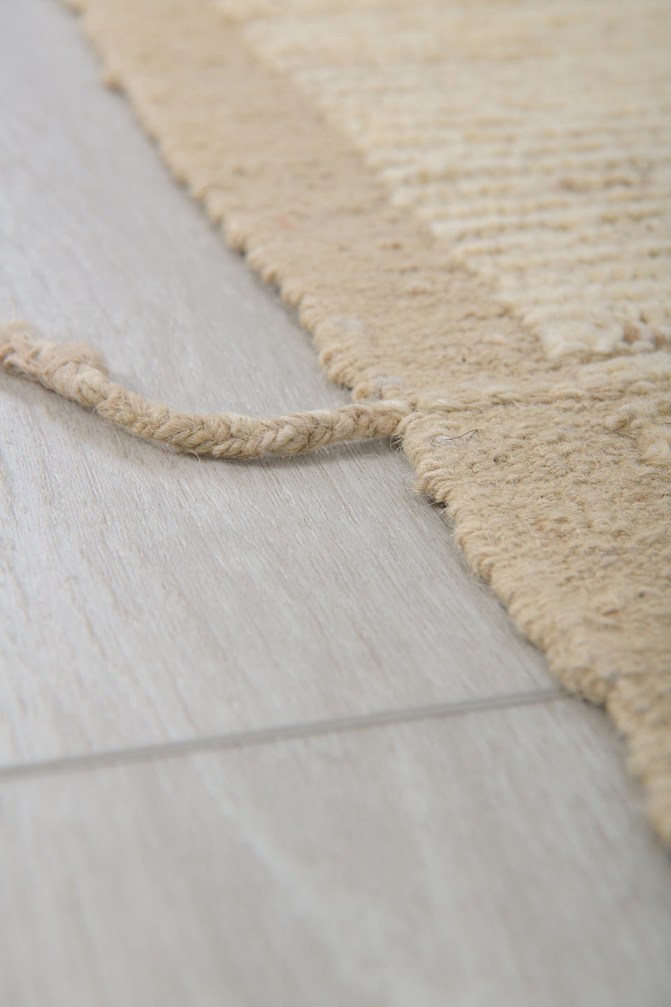 2' x 13' one-of-a-kind handmade vintage Tulu runner rug. Color palette: ivory, beige, taupe, sand, pale peach, camel