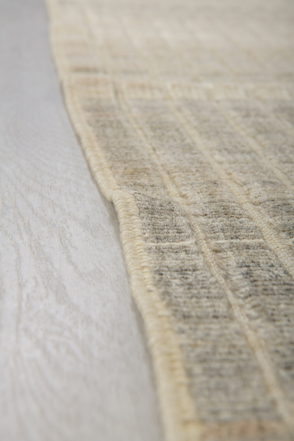 3' x 10' one-of-a-kind handmade vintage Tulu runner rug. Color palette: brown, dark gray, gray, light gray, off-white