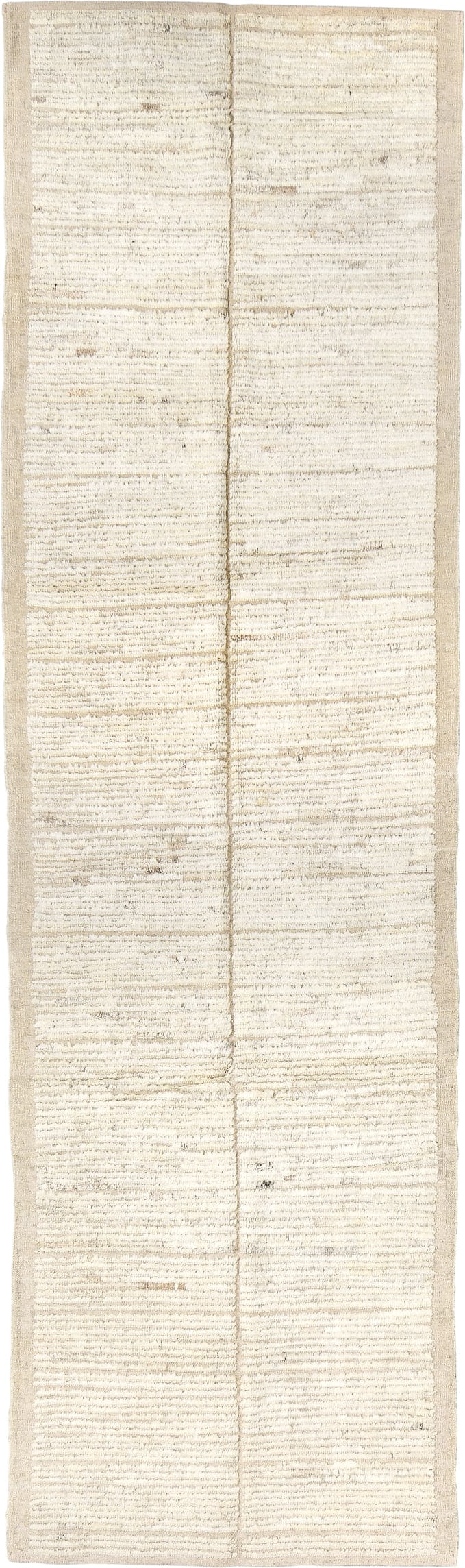 2' x 10' one-of-a-kind handmade vintage Tulu runner rug. Color palette: ivory, cream, beige, taupe, gray