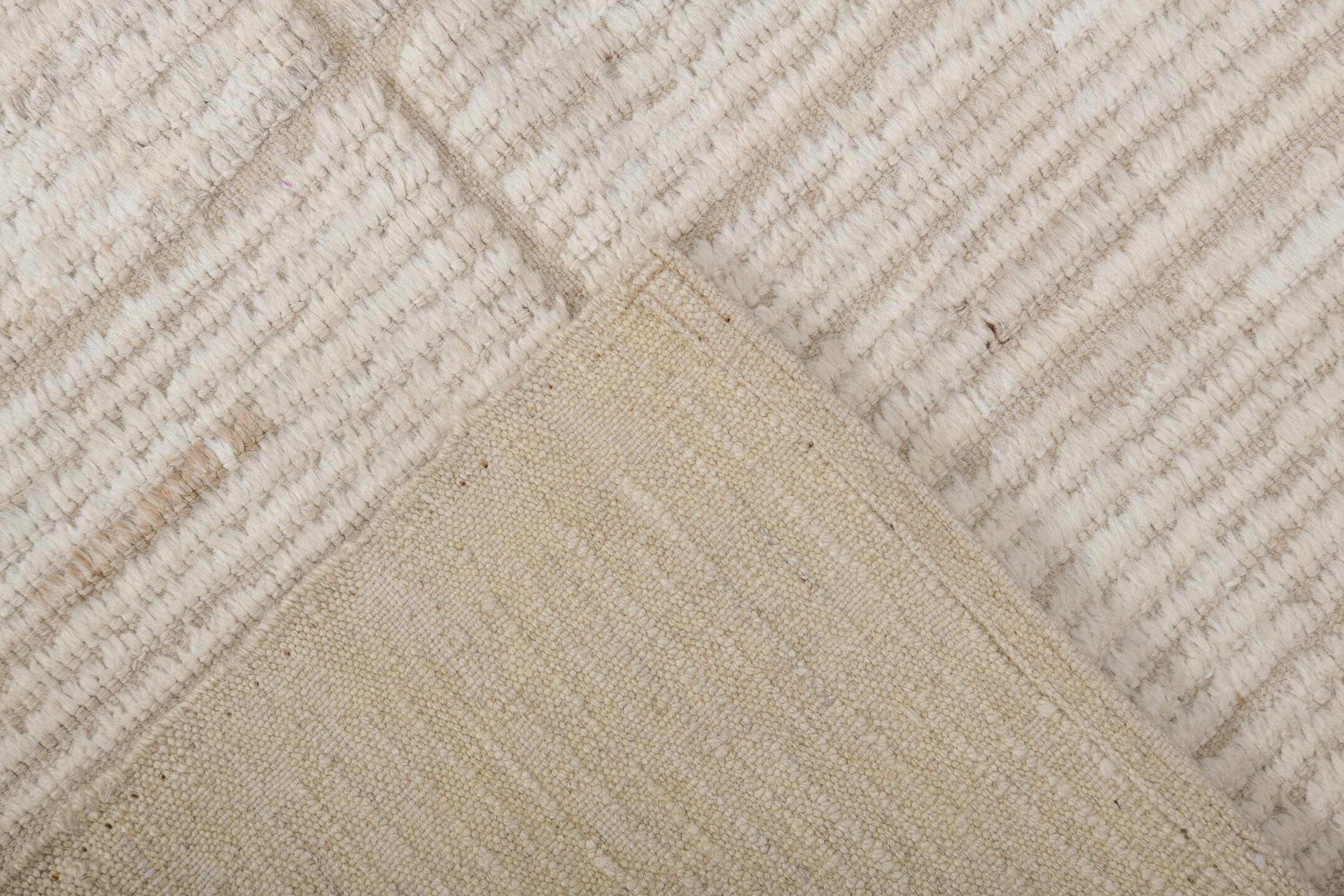 2' x 10' one-of-a-kind handmade vintage Tulu runner rug. Color palette: ivory, cream, beige, taupe, gray