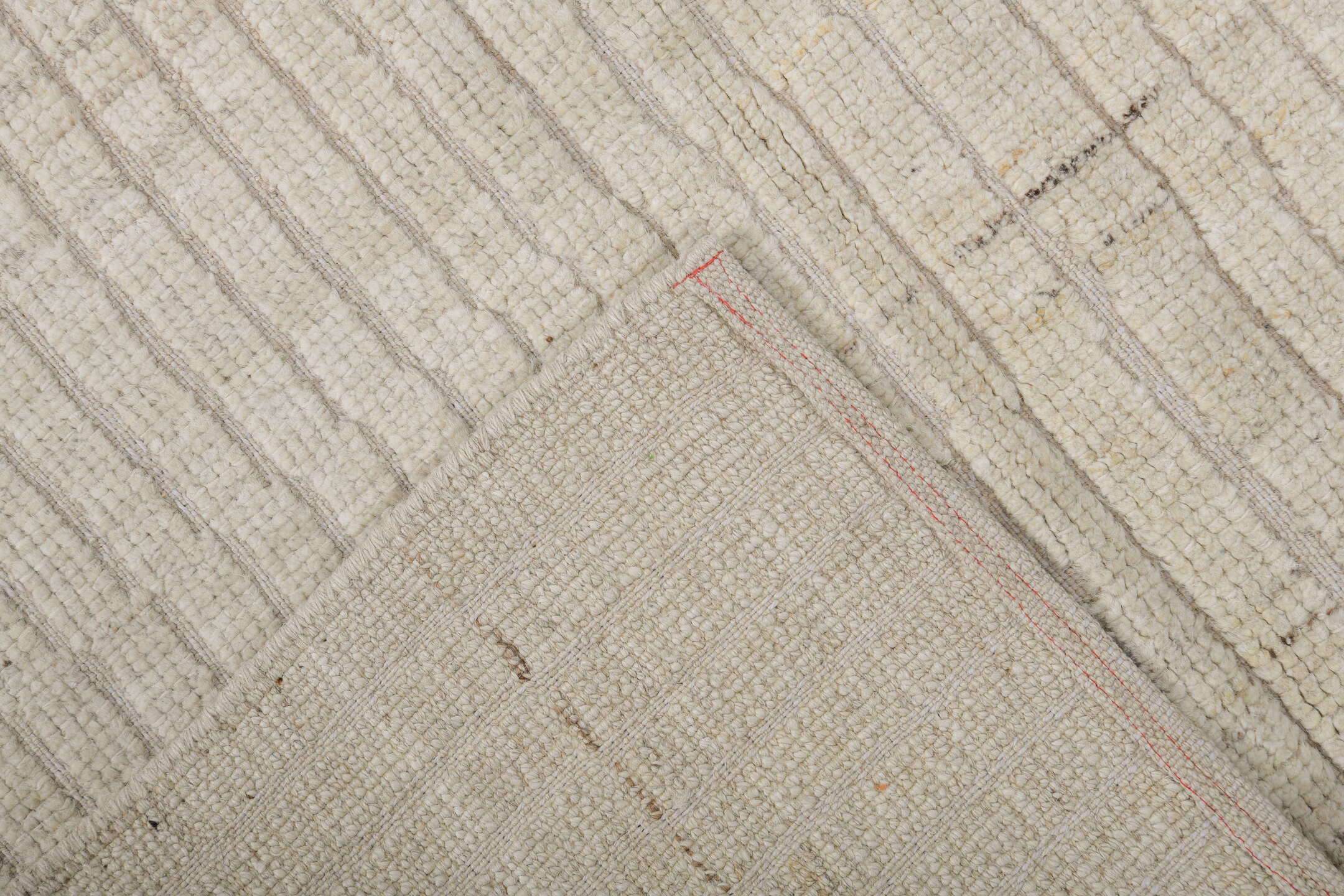 3' x 9' one-of-a-kind handmade vintage Tulu runner rug. Color palette: ivory, cream, taupe, charcoal, beige, gray, black