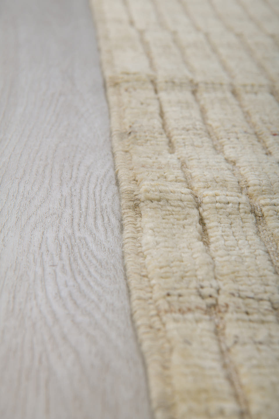 3' x 9' one-of-a-kind handmade vintage Tulu runner rug. Color palette: ivory, cream, taupe, charcoal, beige, gray, black