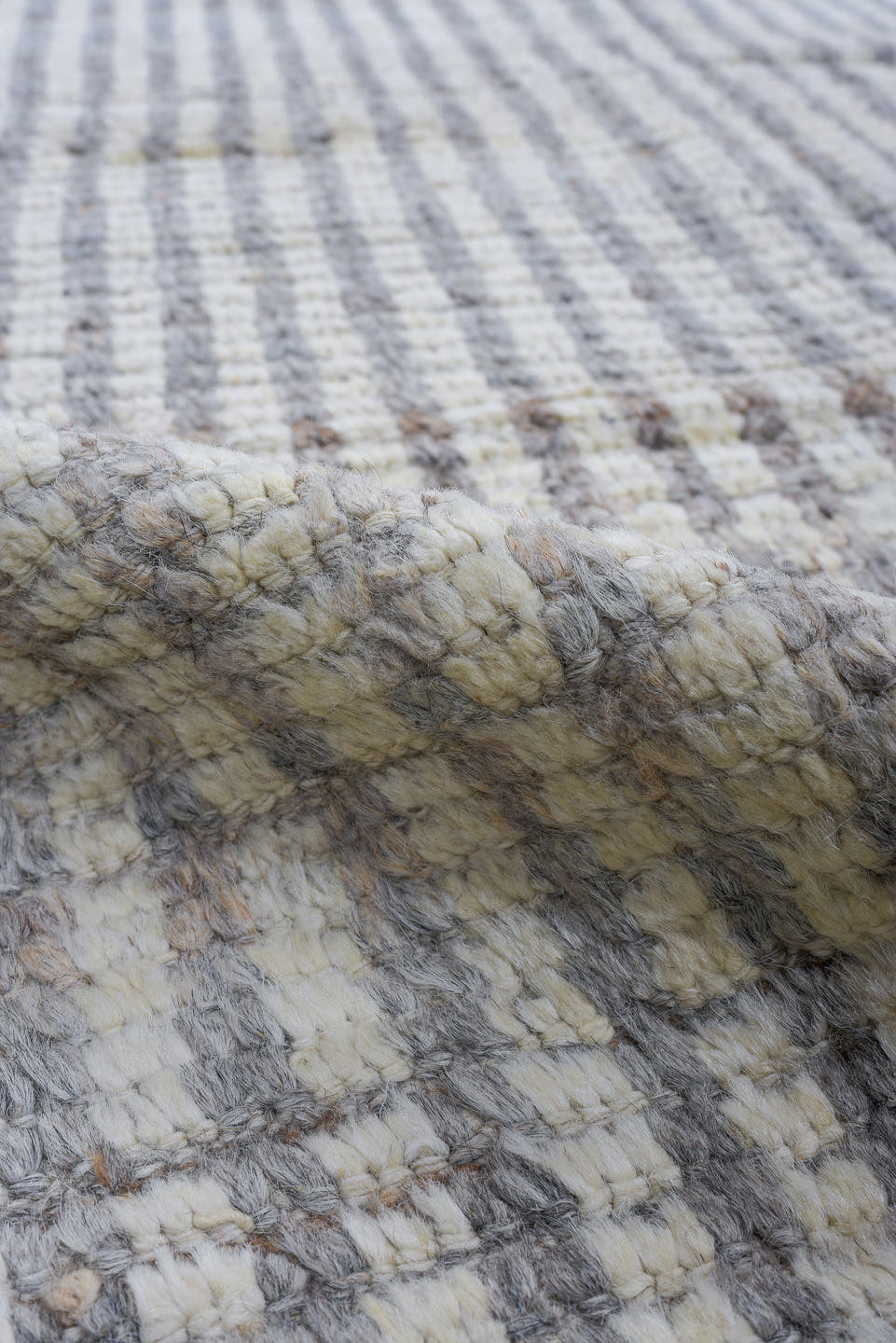 3' x 13' one-of-a-kind handmade vintage Tulu runner rug. Color palette: ivory, gray, taupe, beige, charcoal, black