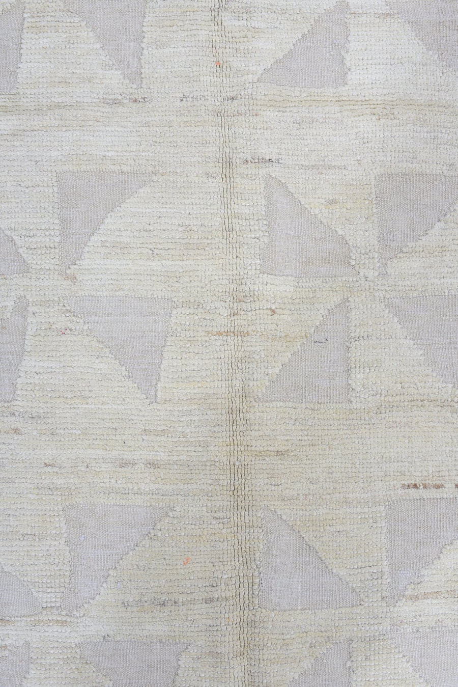 3' x 9' one-of-a-kind handmade vintage Tulu runner rug. Color palette: ivory, cream, taupe, pale gray, beige, gray