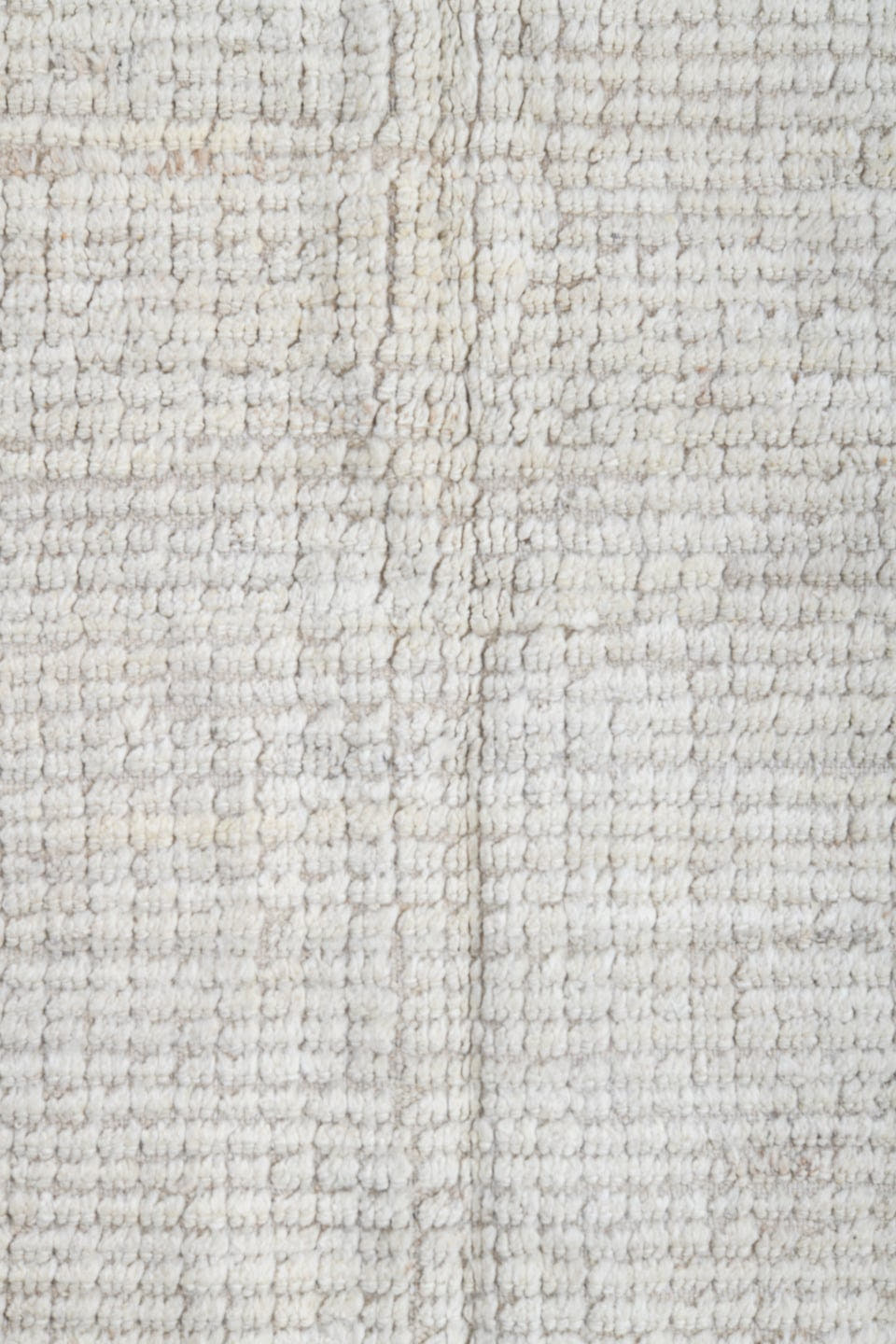 3' x 9' one-of-a-kind handmade vintage Tulu runner rug. Color palette: ivory, cream, taupe, beige, gray
